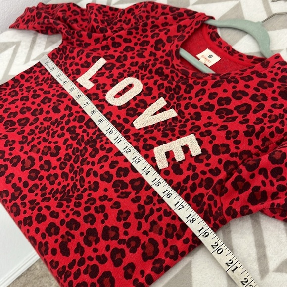 SUNDRY Leopard Print LOVE‎ Sweatshirt Red Size M - Picture 7 of 8